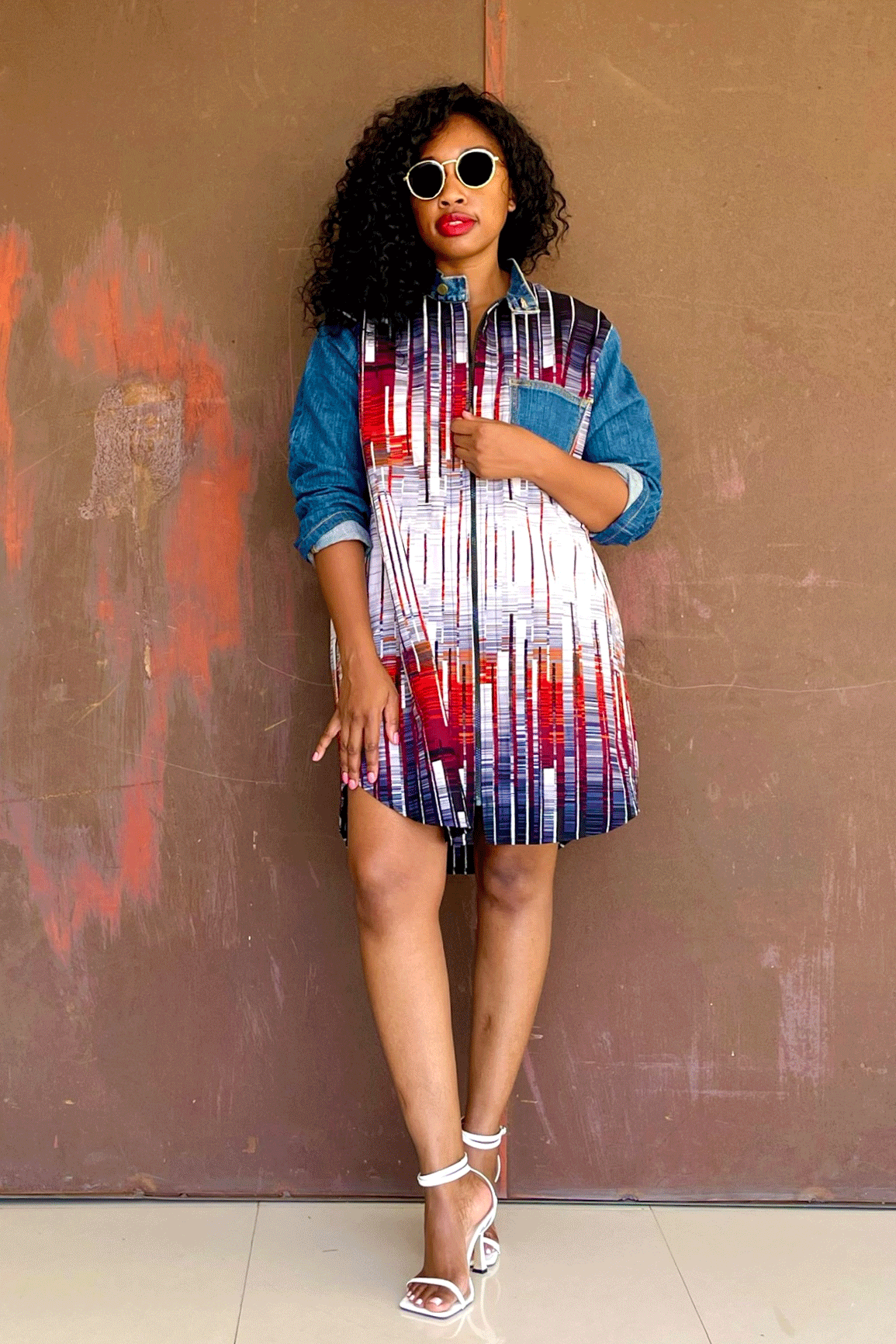 Adia 'Denim' Boyfriend Shirt (Abstract)