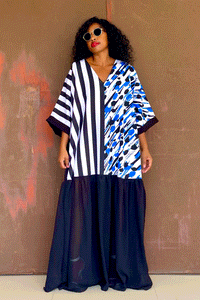 Benin "Oversized' Kaftan (Midnight Bleu)