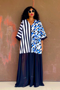 Benin "Oversized' Kaftan (Midnight Bleu)