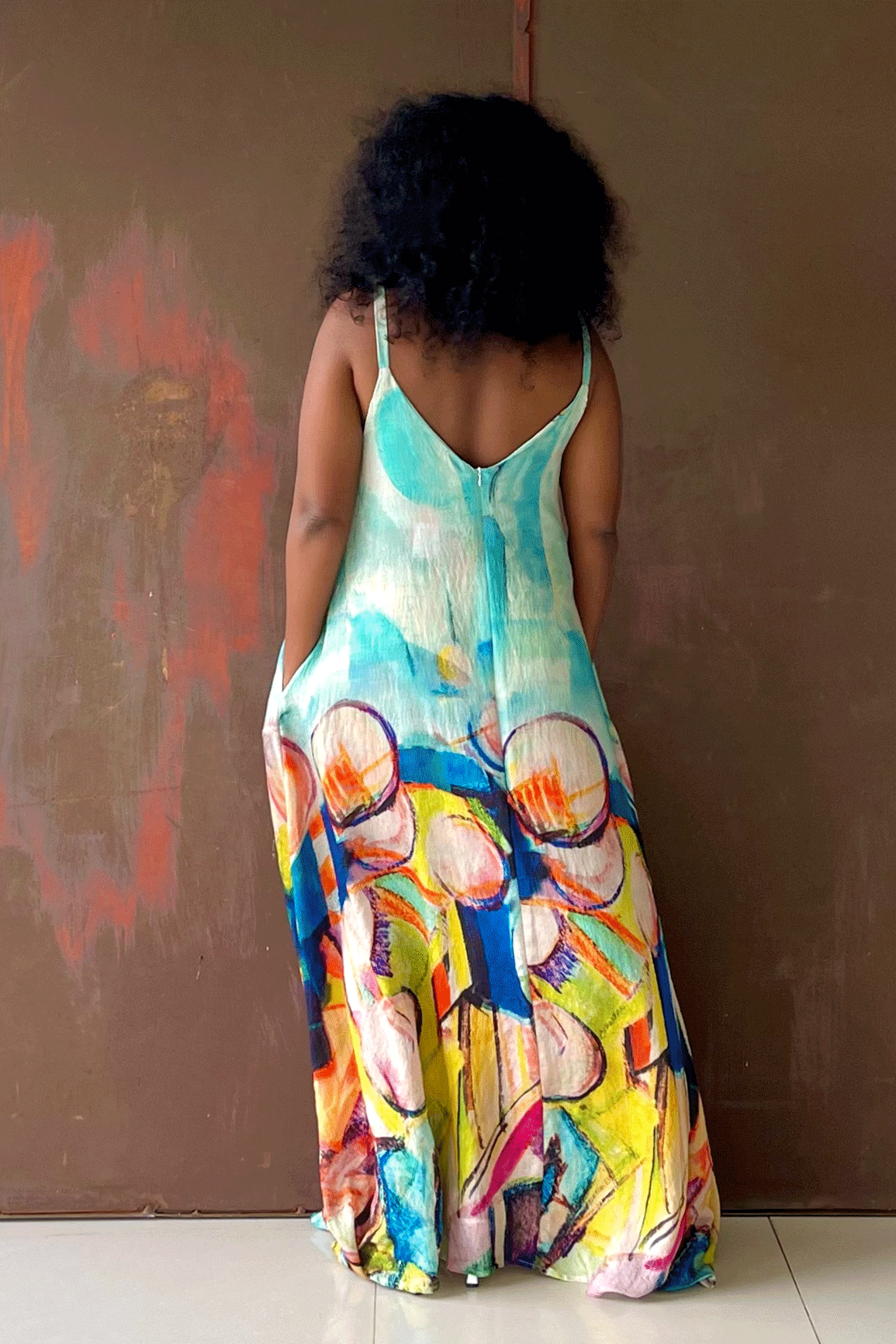 Ava Slip Dress (Picaso)