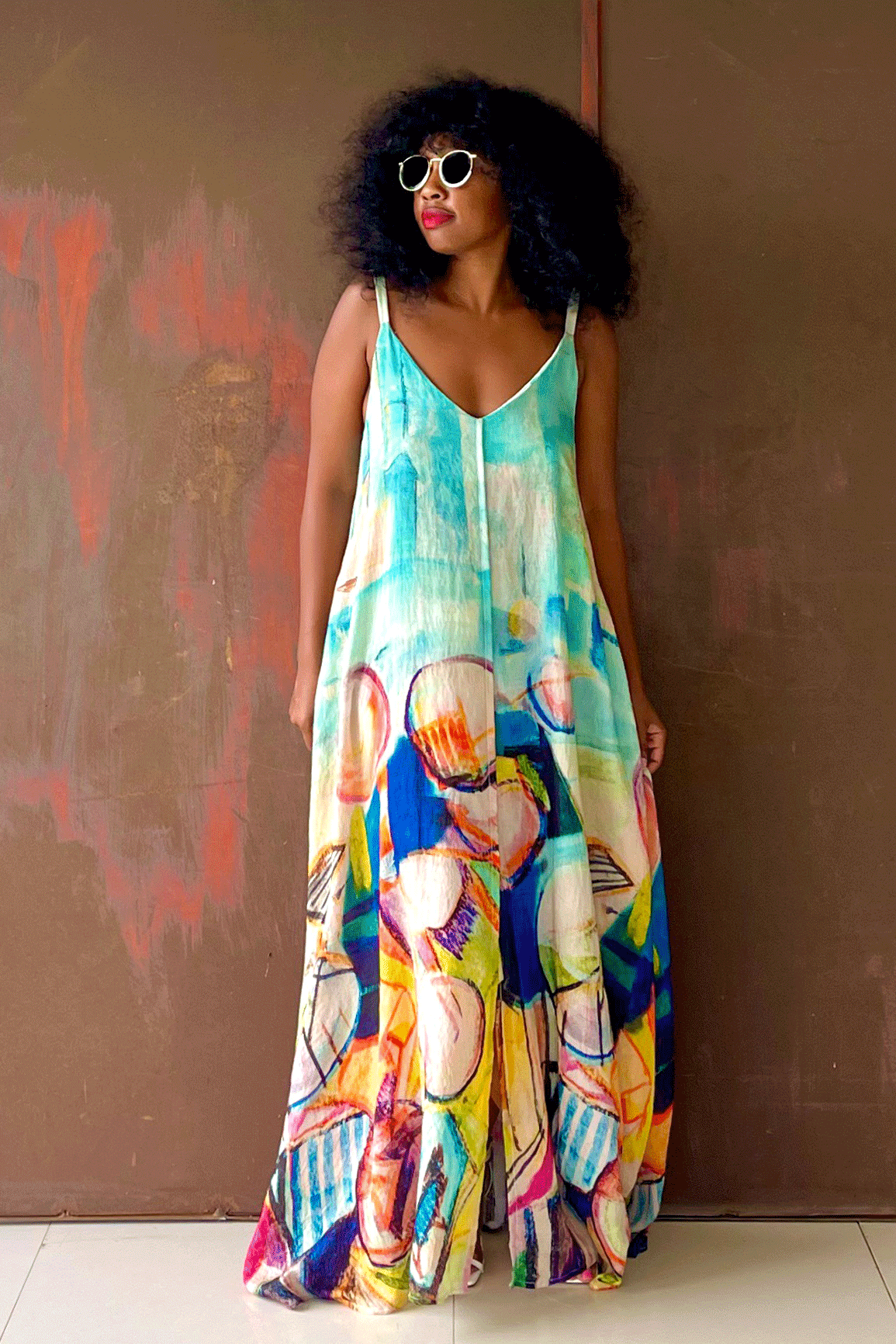 Ava Slip Dress (Picaso)