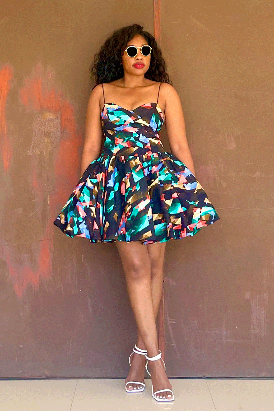 Rita Flare Dress (Abstract)